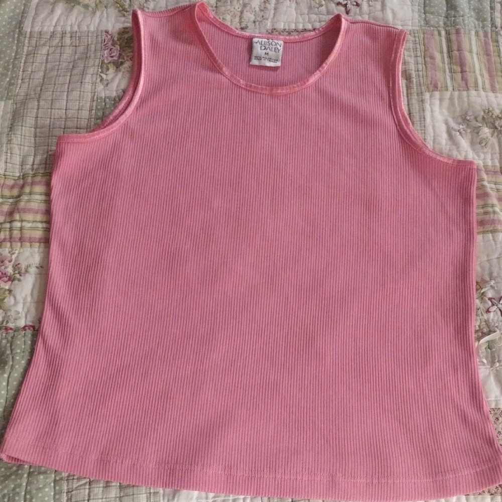 Allison Daley Pink Ribbed Tank Top